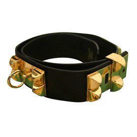 Hermès-Collier de chien belt-Black