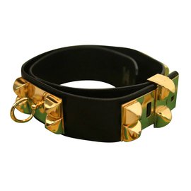 Hermès-Collier de chien Belt-Nero