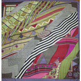 Hermès-« Coupons Indiens » Grand châle cachemire-Multicolore