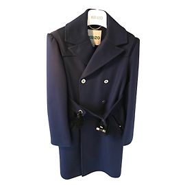 Kenzo Navy Blue Wool and Cashmere Coat Navy blue