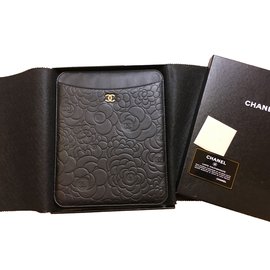 Chanel-Chanel iPad Abdeckung-Schwarz
