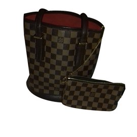 Louis Vuitton-Petit bucket damier marron-Marrone