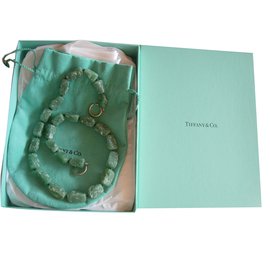 Tiffany & Co-Collier en pierres brutes taillé et argent 925/000 dessiné par Paloma Picasso pour Tiffany & Co.-Vert