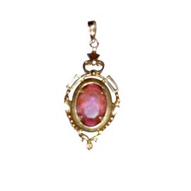 Autre Marque-Vintage Pendant necklace-Pink,Golden