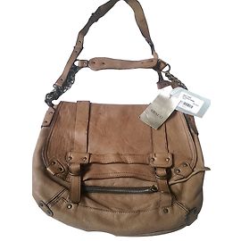 Bolsa de ombro Abaco Octopus em couro taupe Taupe Castanho claro