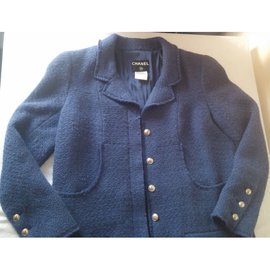 Chanel-Coats, Outerwear-Blue