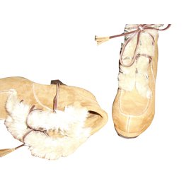 Autre Marque-BERSHKA Ankle Boots-Caramel