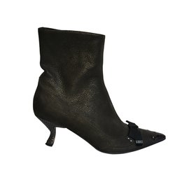 Prada-Ankle Boots-Black,Silvery,Taupe,Ebony