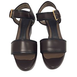 Marni Mules compensées Marron foncé