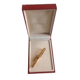 Gravata St Dupont dourada banhada a ouro Dourado