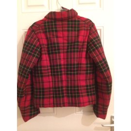 Comme Des Garcons-Comme Des Garcons Wool tartan biker jacket-Red