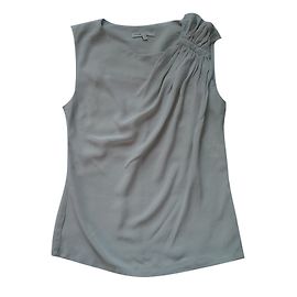 Maje Silk Top Beige Size 1 Beige