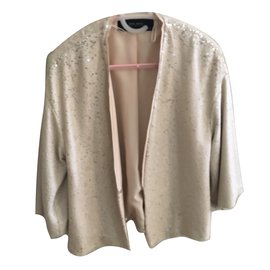 Zara Tops Beige Golden