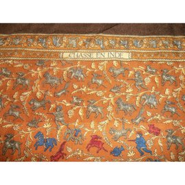 Hermès-Foulard cachemire et soie Chasse en Inde-Multicolore