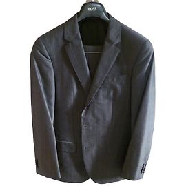Hugo Boss Two Piece Suit Grey Wool Grey