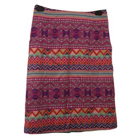 Antik Batik Patterned Straight Skirt Size 38 Multiple colors