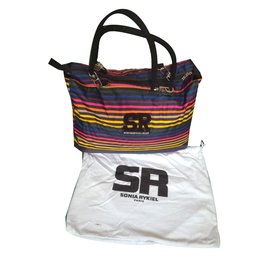 Sonia Rykiel-Sac cabas  zippé à rayures multicolores Sonia Rykiel-Autre
