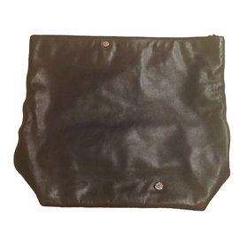 Jil Sander Blue Leather Asymmetric Clutch Blue
