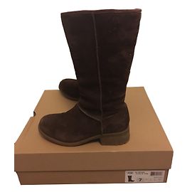 Ugg botas de neve Linford marrom couro Marrom