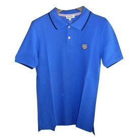 Kenzo-Kenzo new men's polo with tiger logo, blue-Blue