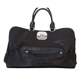 Longchamp Gatsby Leather Handbag Black Black