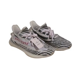 Adidas-yeezy boost v2 zebra sneakers-White,Grey
