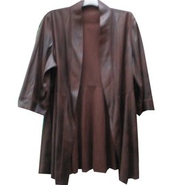 Autre Marque Chaqueta reversible de algodón estilo gamuza marrón oscuro Marrón oscuro