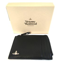 Vivienne Westwood-Zip Card Holder Man Leather-Noir