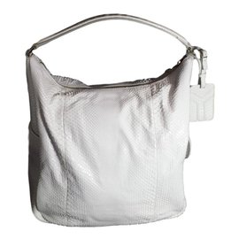 Sac à main Yves Saint Laurent Multy en python blanc Blanc
