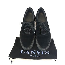 Tênis Lanvin de camurça preta Preto
