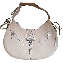 Christian Dior Beige Suede Handbag Beige