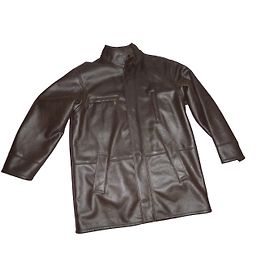 Balmain Manteau Marron Imitation Cuir Mouton Taille 50 Marron