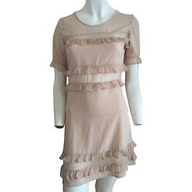 Topshop Seidenkleid Creme Creme