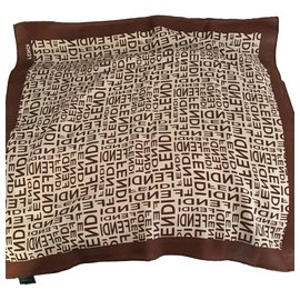 Fendi-Silk scarves-Brown