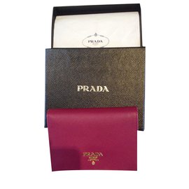 Prada-Portefeuille Prada neuf en cuir saffiano couleur améthiste-Rose