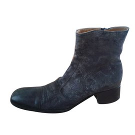 Autre Marque Bottines Gianni Barbato en Python Noir Noir