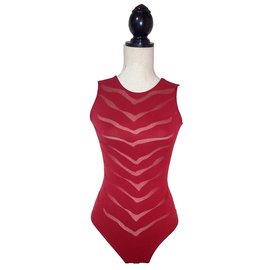Wolford Tops Roja Burdeos