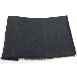 Louis Vuitton-SHAWL MONOGRAM BLACK-Black