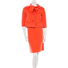 Christian Dior Terno de saia Laranja