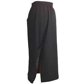 JEAN MUIR Vintage nero completamente foderato 100% Maxi gonna in lana taglia UK 10-12. Nero