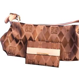 Bolsa de ombro Givenchy Monogram canvas e carteira marrom rosa Marrom Rosa