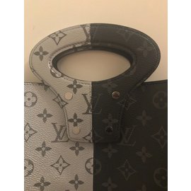 Louis Vuitton-Split Monogram Silver/Reflective and Monogram Eclipse-Silvery,Dark grey