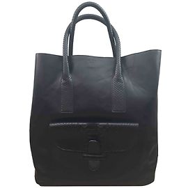 Bolso Céline de piel y pitón negro Negro