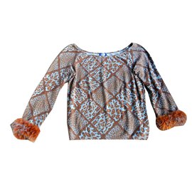 Blumarine Strickpullover Rayon Mehrfarbig Mehrfarben