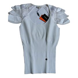 Top branco Karen Millen de algodão e seda Tamanho M Branco
