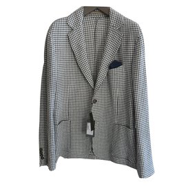 Autre Marque-Eleventy brand new men's summer blazer-White,Blue