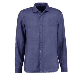 120% LINO-120% lino men's light shirt new-Blue