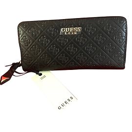 Cartera de cuero Guess Luxe Negro