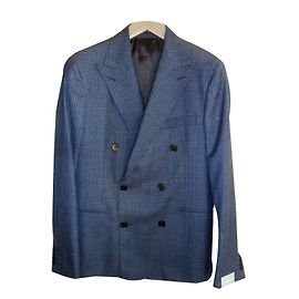 Cantarelli double breasted men's new suit Blue