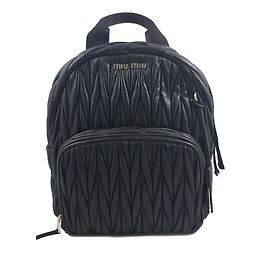 MIU MIU MATELASSE 'BACKUP DE COURO Preto